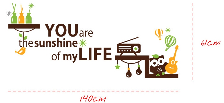 Decal Dán Tường NineWall You Are The Sunshine DF010
