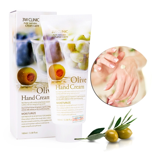 Kem Dưỡng Da Tay Olive 3W Clinic Hand Cream (100ml)