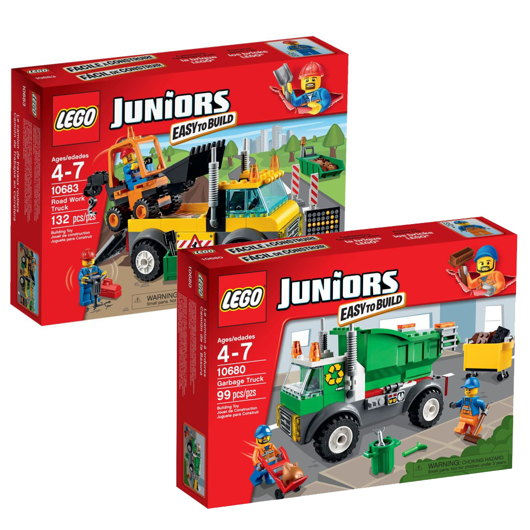 Combo LEGO JUNIORS Xe Vệ Sinh Môi Trường Và Xe Kéo Cứu Hộ