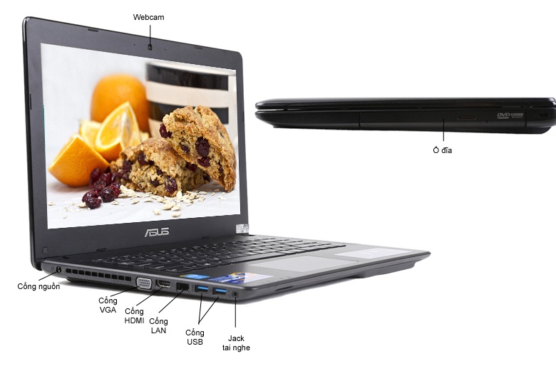 Laptop Asus X452LDV-VX291D Đen