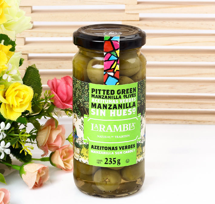 Combo 2 Hộp Olive Xanh Tách Hạt La Rambla Green Pitted Olives (235g/hộp)