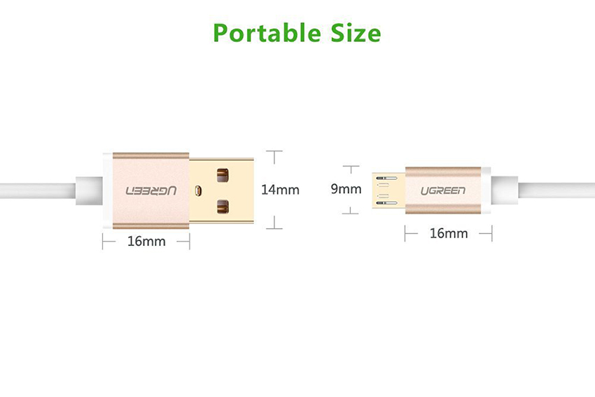 Cáp Micro USB 2.0 Ugreen (20830) Màu Vàng - 1,5m