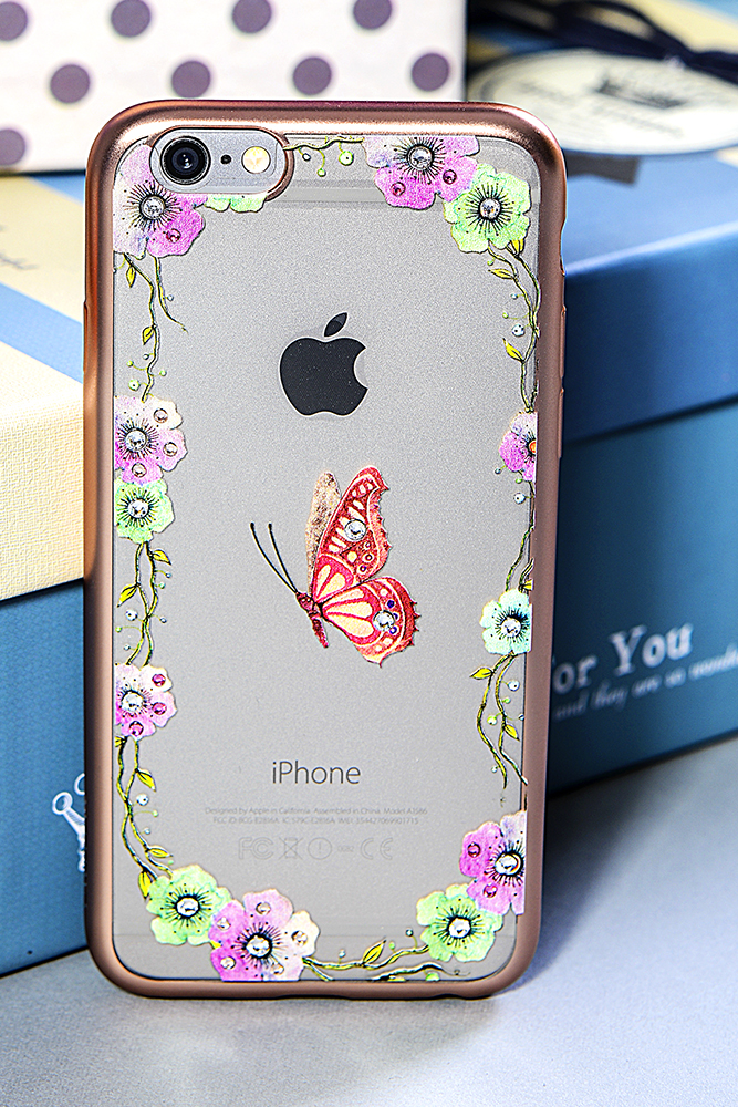 Ốp Lưng Cube iPhone 6 Swarovski Blossom - Butterfly Garden