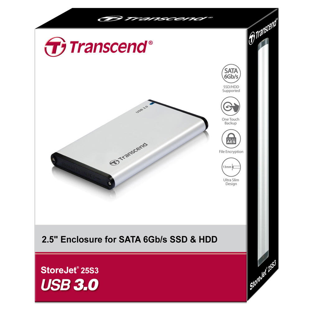 Hộp Đựng Ổ Cứng 2,5" Transcend StoreJet 25S3 USB3.0