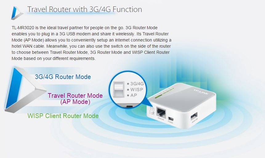 Router Wifi chuẩn N Không Dây 3G/3.75G TP-LINK TL-MR3040