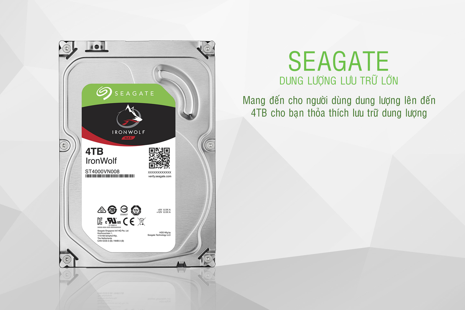 Ổ Cứng Trong Seagate IronWolf 4TB/64MB/3.5 - ST4000VN008