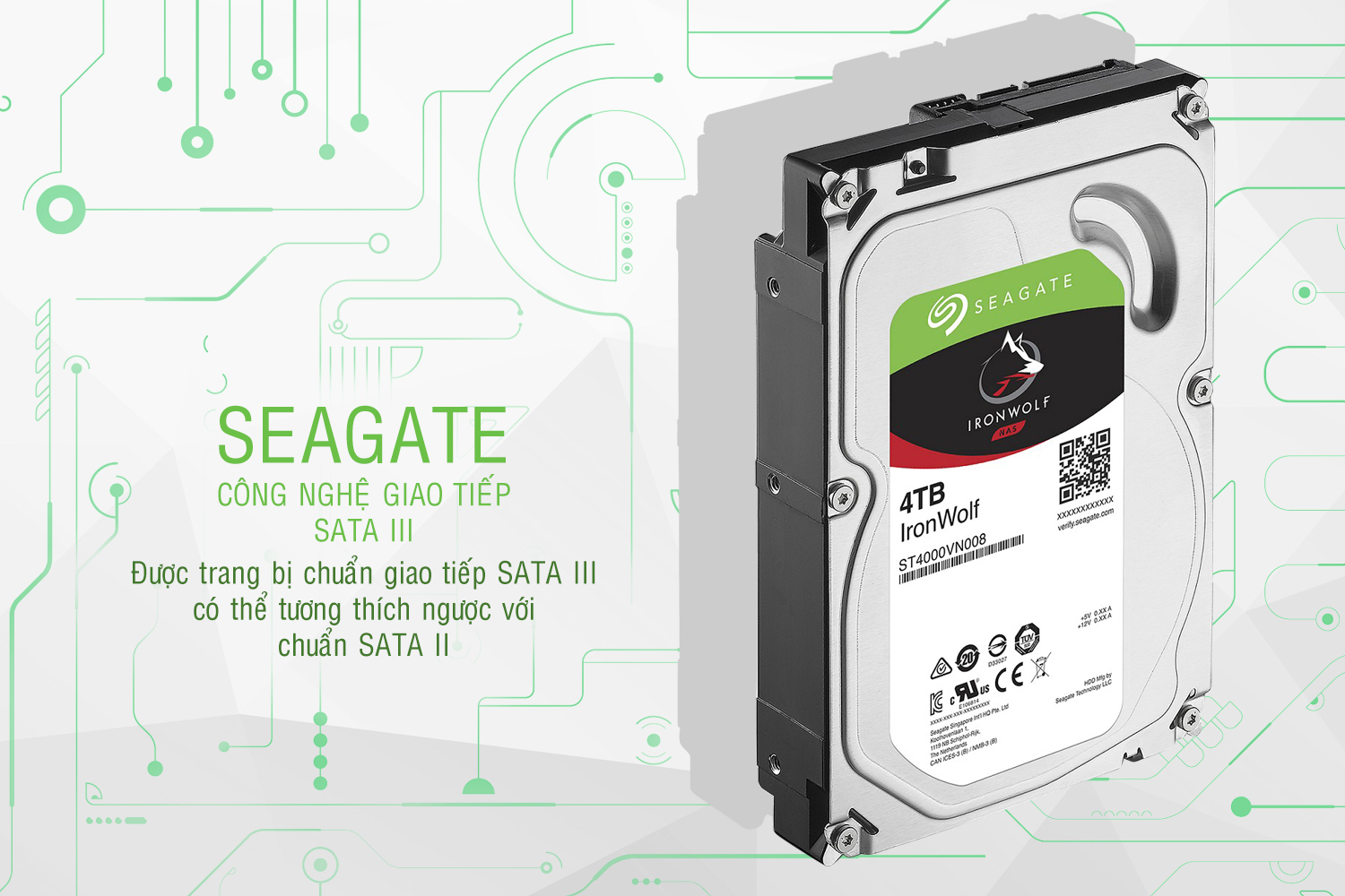Ổ Cứng Trong Seagate IronWolf 4TB/64MB/3.5 - ST4000VN008