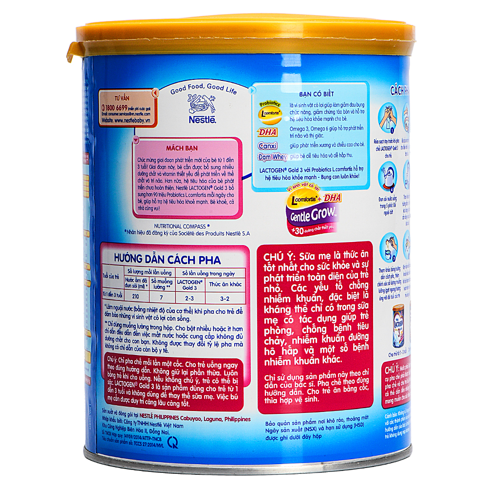 Sữa Nestle Lactogen Gold 3 Dành Cho Trẻ Từ 1 – 3 Tuổi (900g)