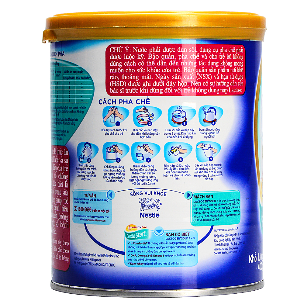 Sữa Nestle Lactogen Gold 1 Dành Cho Trẻ 0 – 6 Tháng Tuổi (400g)