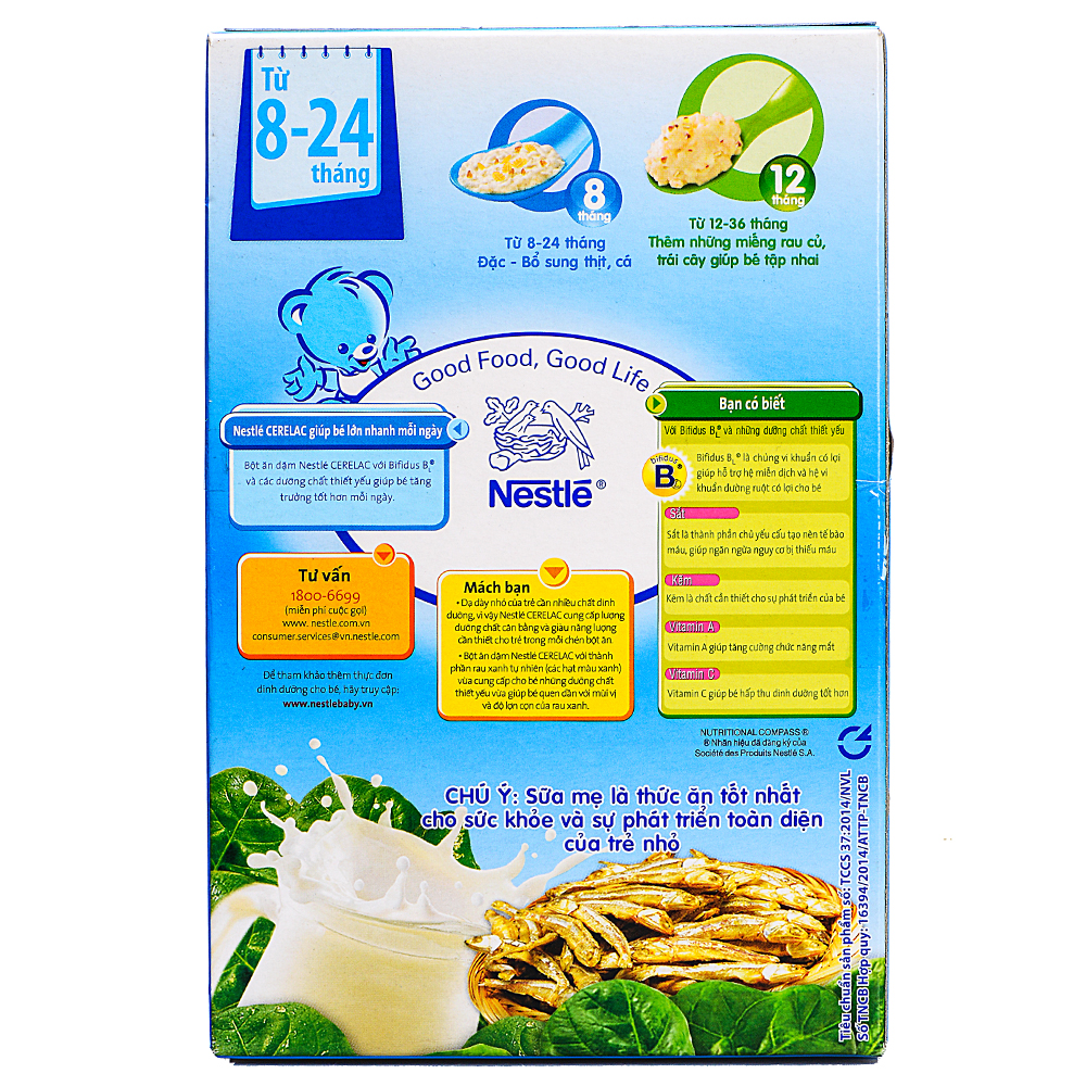 Bột Ăn Dặm Nestle Cerelac - Cá Và Rau Xanh (200g)