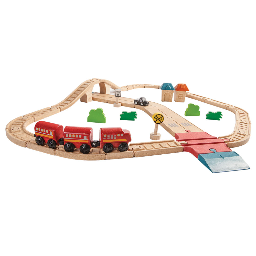 Mô Hình Plan Toys - Bộ Đường Ray Tàu Hỏa Và Đường Phố Pl6608