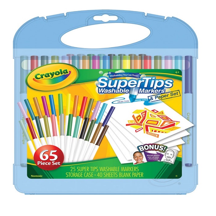 Bộ 25 Bút Lông Tô Màu Crayola Supertip + 40 Tờ Giấy Tô Màu 0452260000