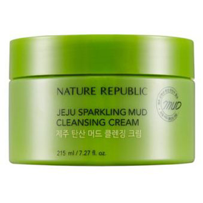 Kem Tẩy Trang Nature Republic Jeju Sparkling Mud Cleansing Cream (215ml)