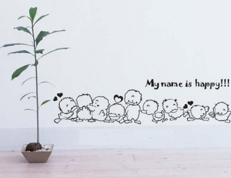 Decal Dán Tường NineWall My name is Happy F36
