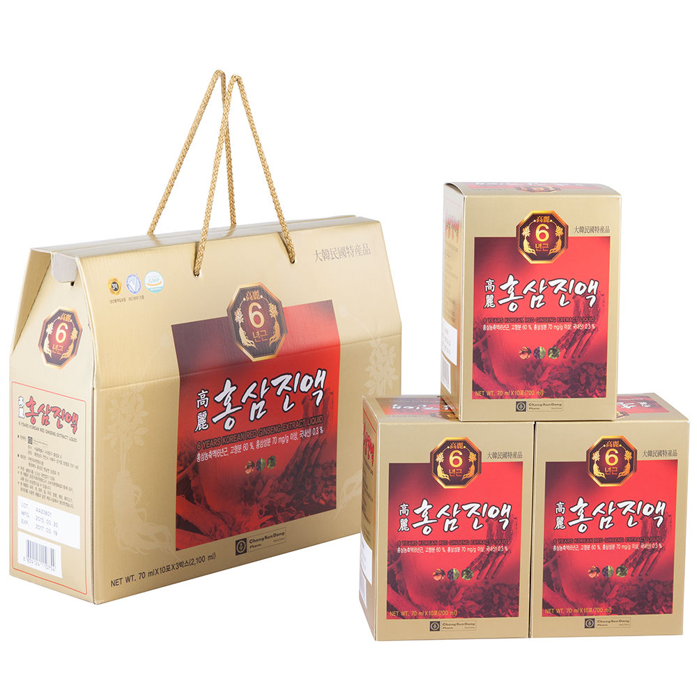 Thực Phẩm Chức Năng Nước Hồng Sâm 6 Năm - 6 Years Korean Red Ginseng Eextract Liquid (70ml x 30 gói)