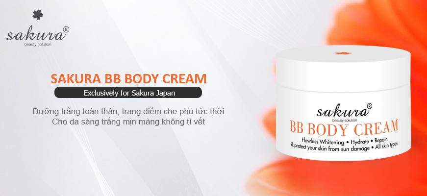 Kem Dưỡng Trắng Và Trang Điểm Toàn Thân Sakura BB Body Cream (200g)