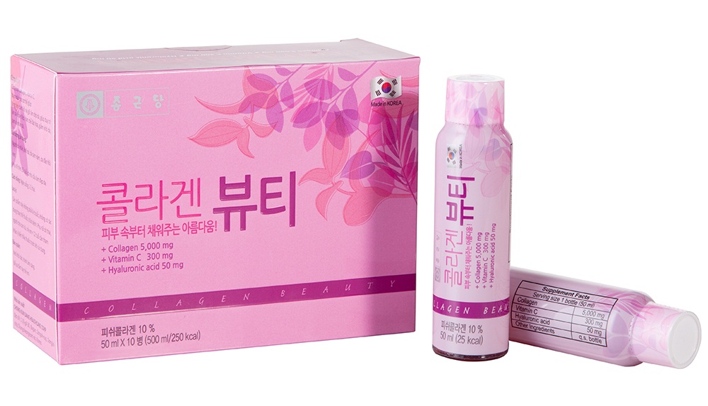 Combo Thực Phẩm Chức Năng 1 Hộp Nước Uống Collagen Beauty + 1 Kẹo Sâm Chong Kun Dang