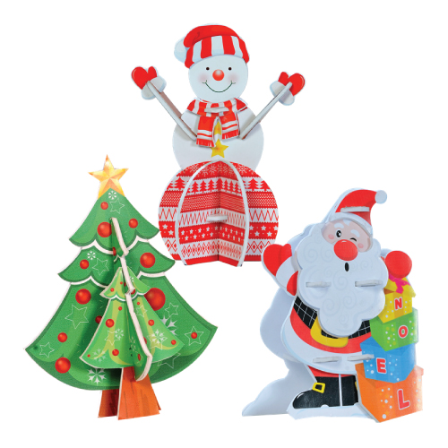 Mô Hình Lắp Ráp 3D Giáng Sinh Kibu MH9 - Ông Già Noel Với Hộp Quà