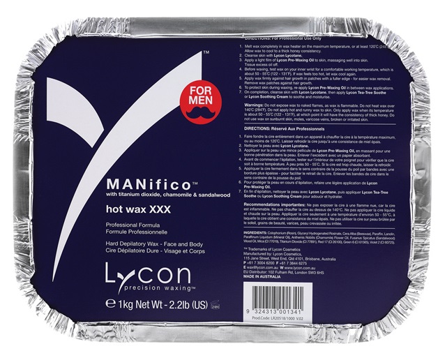 Sáp Cứng Tẩy Lông Hương Gỗ Đàn Hương LYCON Manifico Men's Hot Wax (1kg)