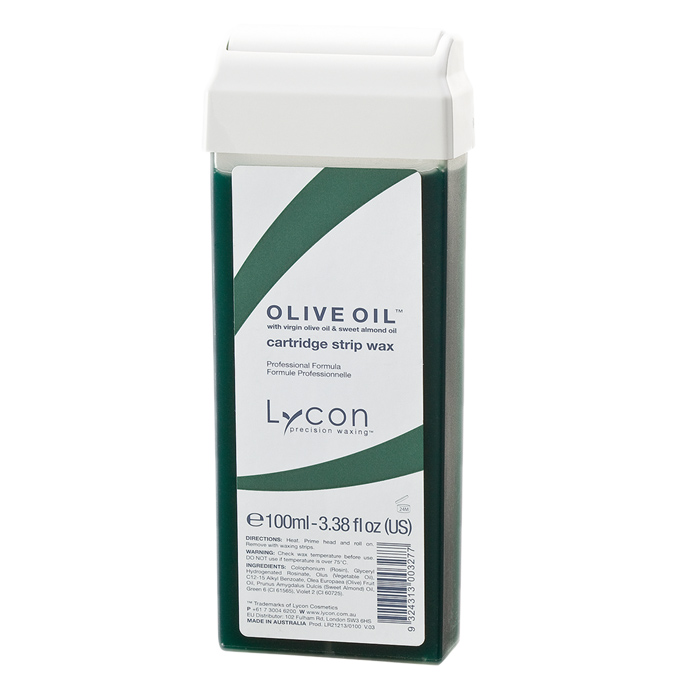 Sáp Mềm Tẩy Lông Con Lăn Hương Ô Liu LYCON Strip Wax Cartridge Olive Oil (100ml)