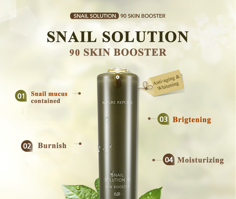 Nước Hoa Hồng Phục Hồi Da Ốc Sên Nature Republic Snail Solution Skin Booster (120ml)