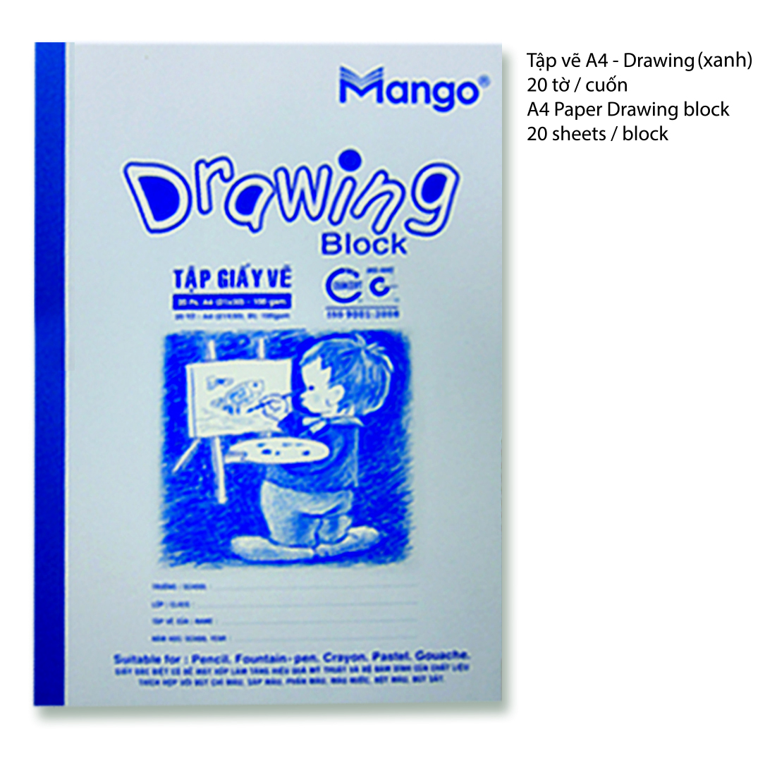 Tập Vẽ A4 Drawing MANGO - TVA4DR - Bìa Nâu