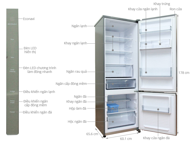 Tủ Lạnh 2 Cửa Panasonic NR-BV368XSVN (360L)