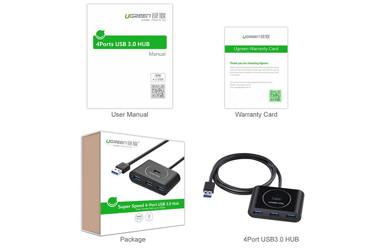 Hub 4 Cổng USB 3.0 Ugreen 20291 1m